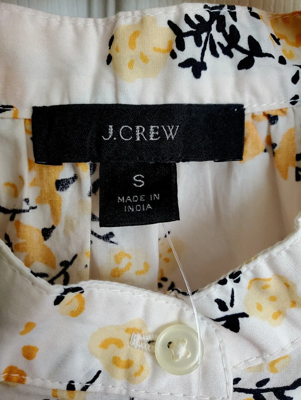 J Crew NWT Cotton Puff Sleeve Popover Floral Top Long Sleeve Size S